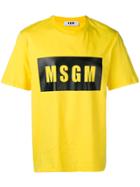 Msgm Contrast Logo T-shirt - Yellow