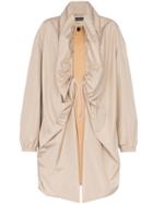 Y / Project Double Layer Two Tone Single Breasted Coat - Neutrals