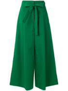 Krizia Belted Palazzo Pants - Green