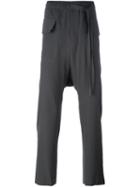 Damir Doma String Detail Drop-crotch Trousers, Men's, Size: Large, Grey, Virgin Wool