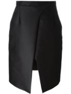 Carven Central Slit Skirt, Women's, Size: 42, Black, Acetate/viscose/silk/polyester
