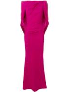 Talbot Runhof Draped Back Gown - Pink