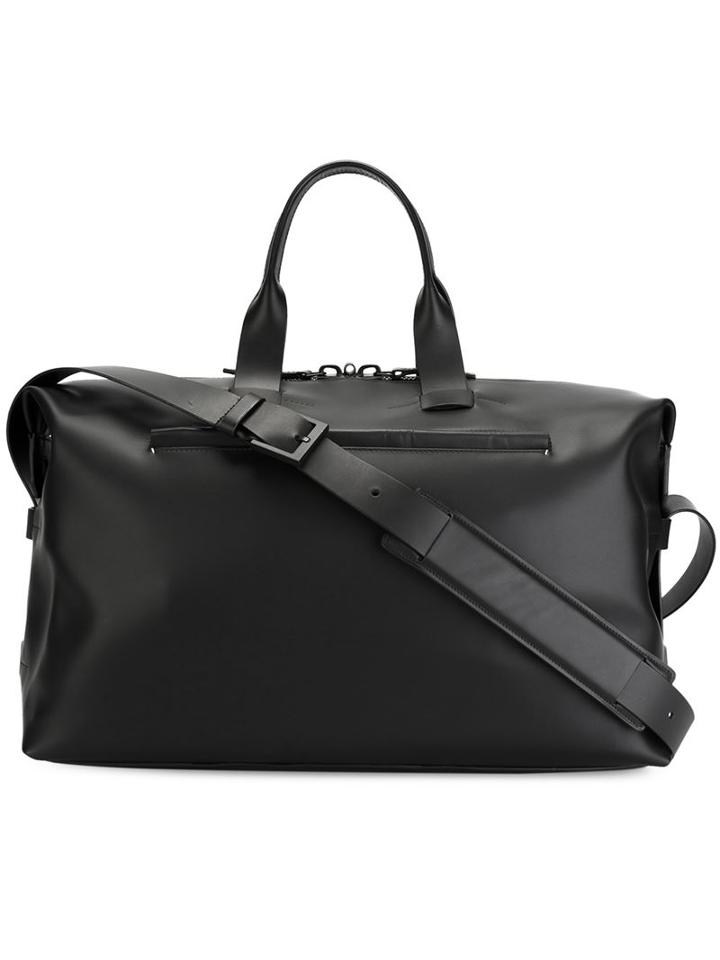 Troubadour Fabric & Leather Weekender, Black, Rubber