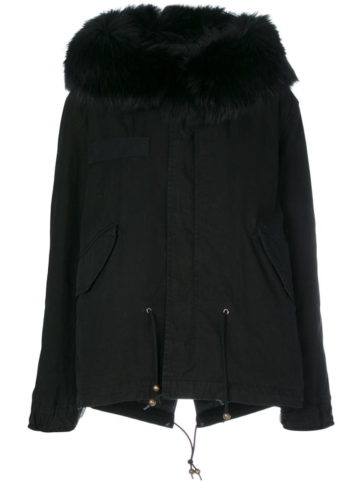 Mr & Mrs Italy Trimmed Hood Short Parka - Black