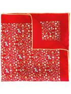 Salvatore Ferragamo Tiger Print Pocket Square, Men's, Red, Silk