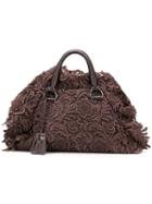 Prada Pre-owned 1990's Macramé Appliqué Tote - Brown