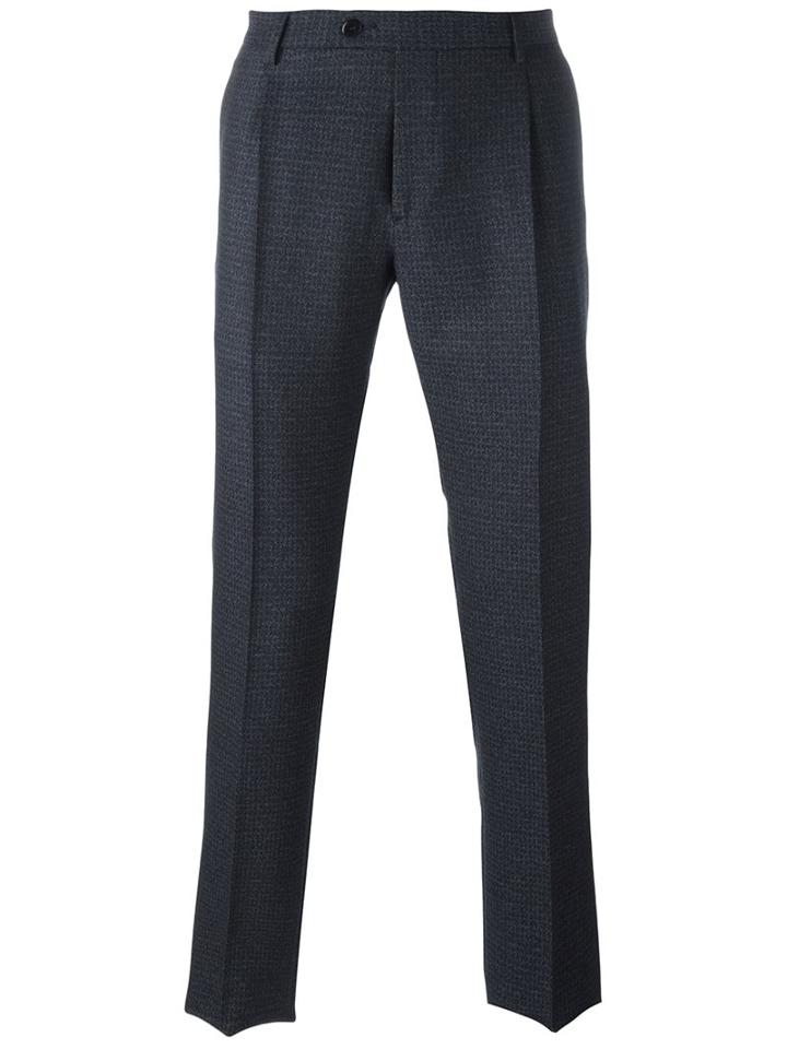 Etro Wool Blend Trousers, Men's, Size: 48, Blue, Spandex/elastane/acetate/viscose/wool