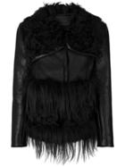 Drome - Furry Appliques Jacket - Women - Lamb Skin/viscose/pbt Elite - S, Black, Lamb Skin/viscose/pbt Elite