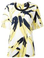 Marni Leaf Print T-shirt, Women's, Size: 40, White, Cotton/spandex/elastane
