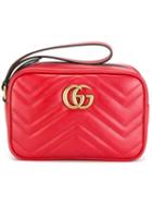 Gucci Logo Plaque Clutch, Women's, Red, Calf Leather
