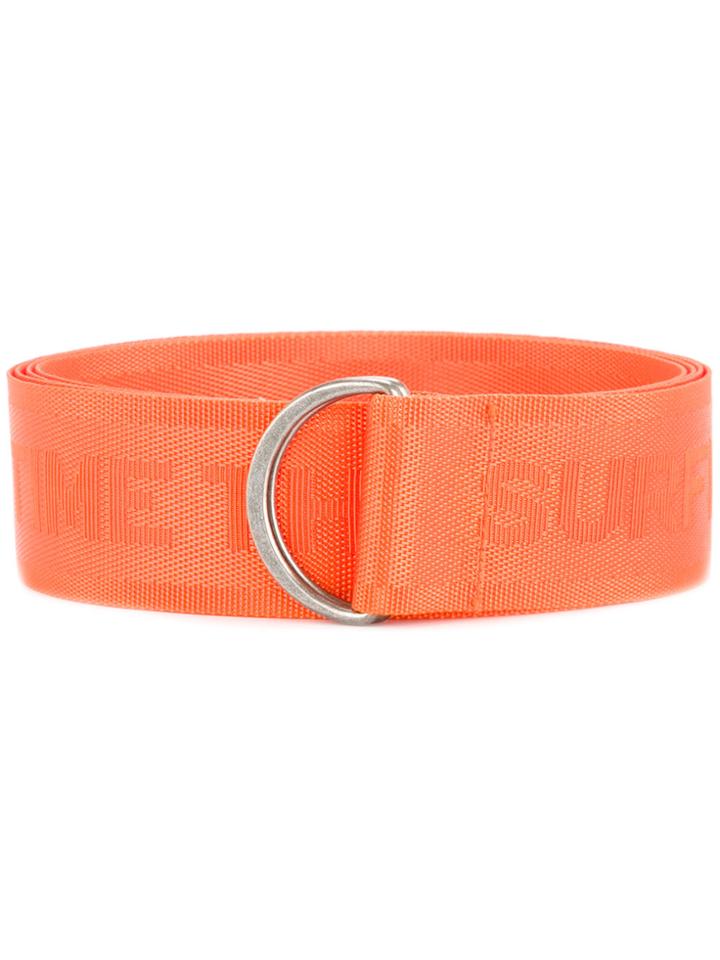 Ex Infinitas Slogan-detail Woven Belt - Yellow & Orange