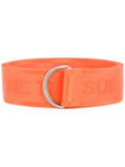 Ex Infinitas Slogan-detail Woven Belt - Yellow & Orange