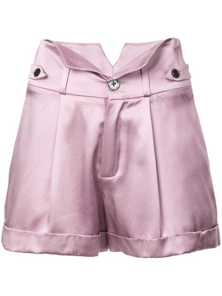 Fleur Du Mal V Waist Shorts - Purple
