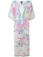 Roberto Cavalli - Floral Print Semi-sheer Dress - Women - Silk/cotton - M, White, Silk/cotton