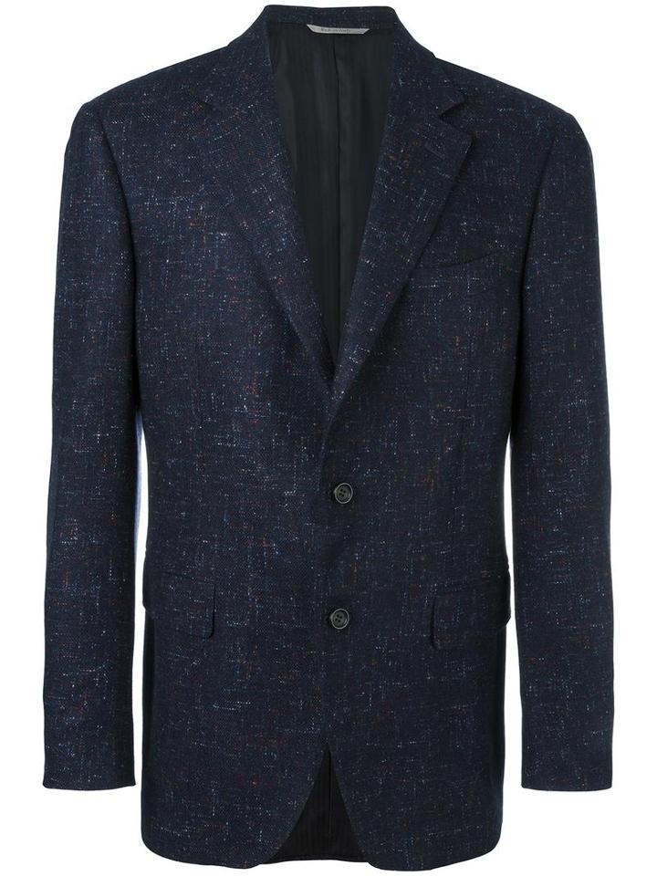 Canali Tweed Blazer, Men's, Size: 54, Blue, Cupro/cashmere
