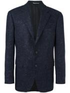 Canali Tweed Blazer, Men's, Size: 54, Blue, Cupro/cashmere