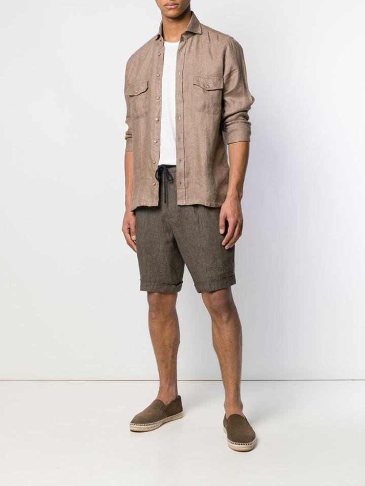 Barba Drawstring Bermuda Shorts - Brown