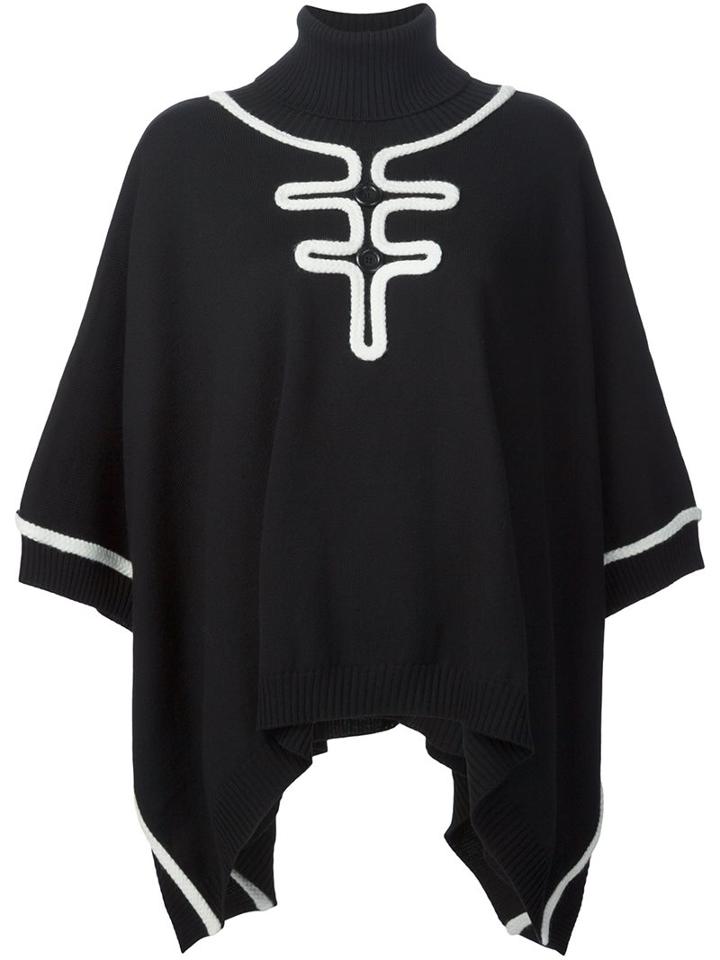 Boutique Moschino Contrast Trim Poncho