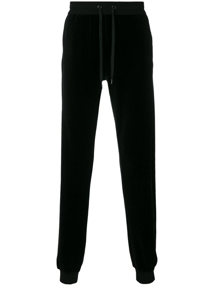 Versace Velvet Track Pants - Black