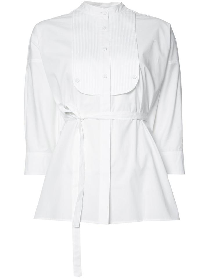 Adam Lippes Belted Shirt, Women's, Size: 4, White, Cotton
