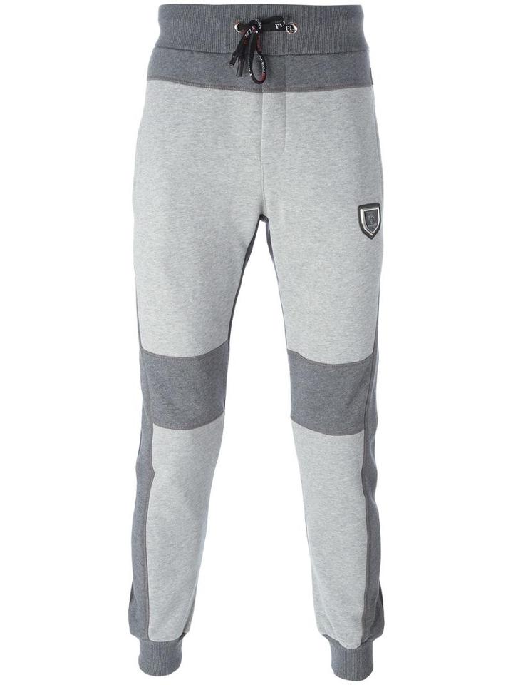 Plein Sport Bicolour Sweatpants, Men's, Size: Medium, Grey, Cotton
