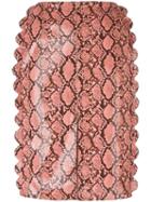 Fleamadonna Scalloped Snakeskin Effect Skirt, Women's, Size: Medium, Pink/purple, Polyester/spandex/elastane