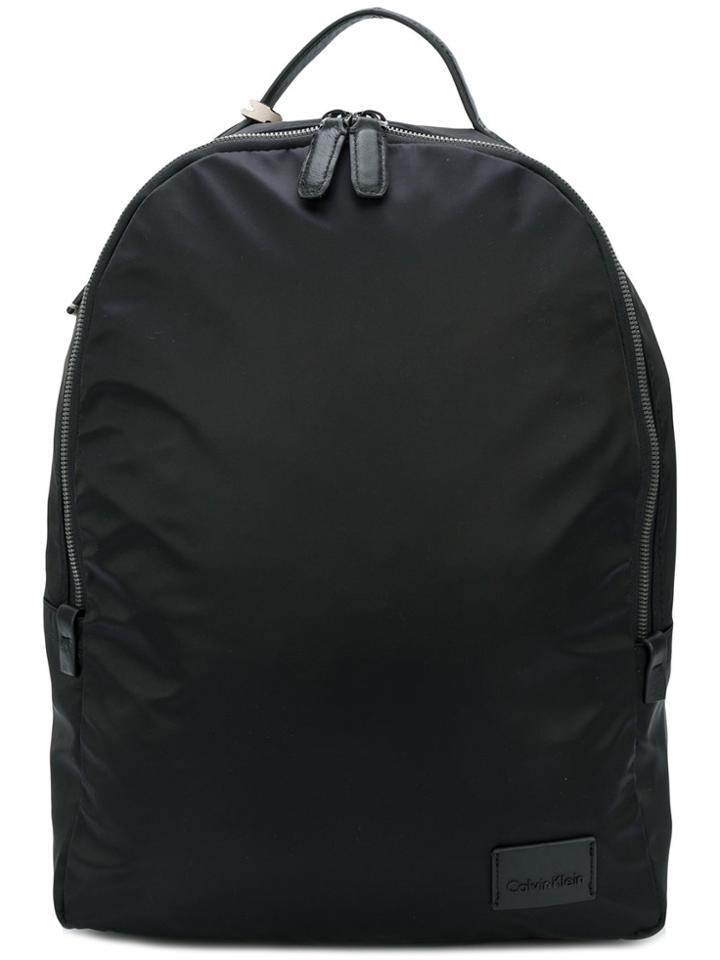 Calvin Klein Logo Patch Zipped Backpack - Black