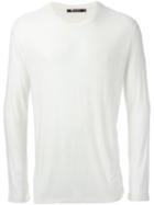 T By Alexander Wang Round Neck Sweater, Men's, Size: Large, White, Silk/rayon