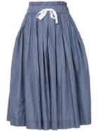 Casey Casey Pinstripe Full Skirt - Blue