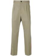 Gucci Web-trimmed Cropped Trousers - Nude & Neutrals