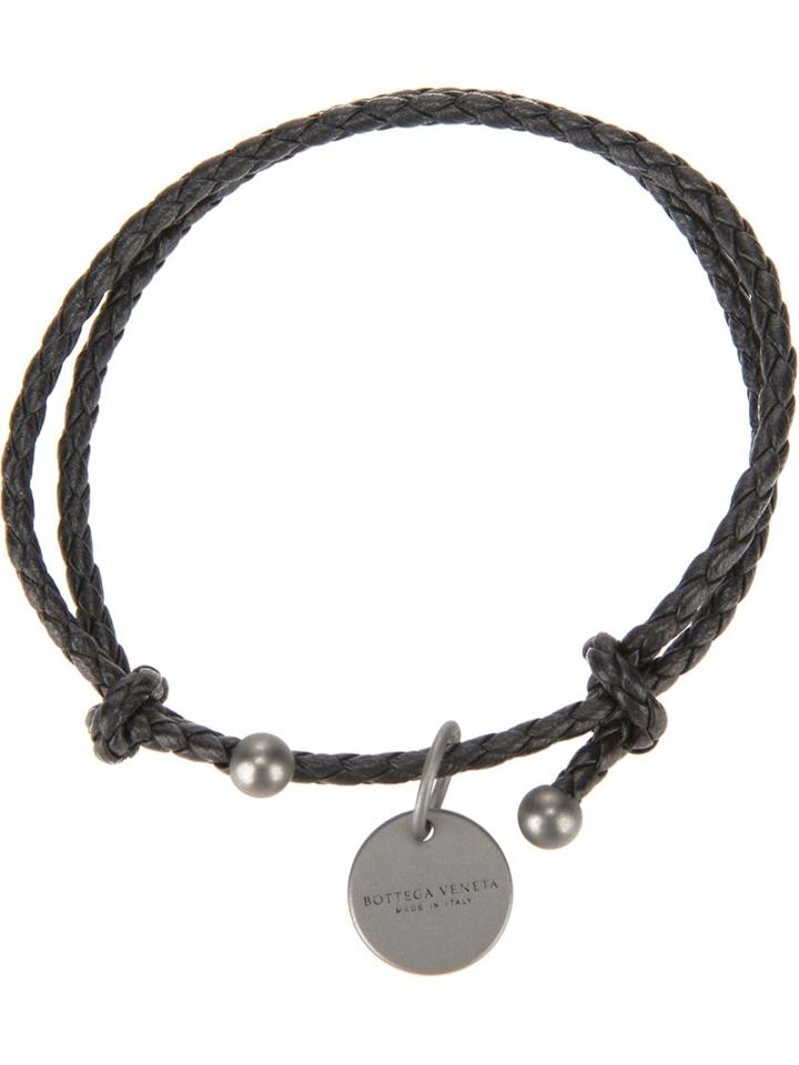 Bottega Veneta Intrecciato Bracelet, Adult Unisex, Black, Lamb Skin