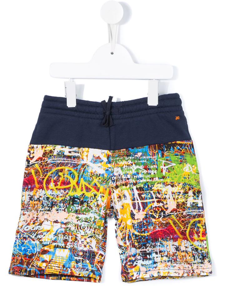 Junior Gaultier Graffiti Print Shorts, Toddler Boy's, Size: 3 Yrs, Blue