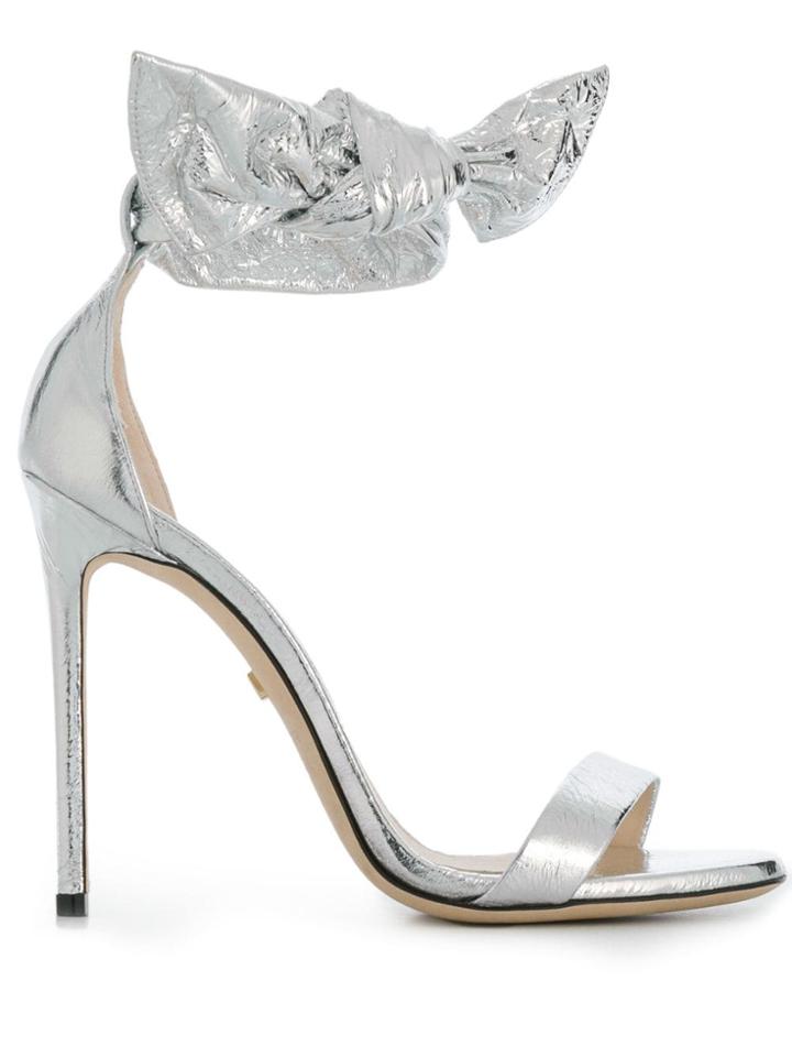 Grey Mer Open-toe Heeled Sandals - Silver