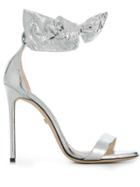 Grey Mer Open-toe Heeled Sandals - Silver