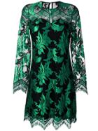 Just Cavalli Leaf Jacquard Sheer Dress - Green