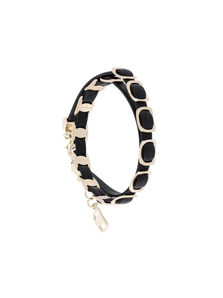 Salvatore Ferragamo Link Wrap Bracelet, Women's, Black