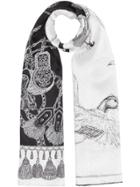 Burberry Montage Print Monogram Silk Jacquard Scarf - White