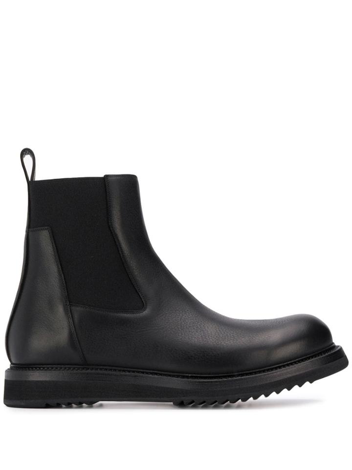 Rick Owens Ridged Sole Chelsea Boots - Black