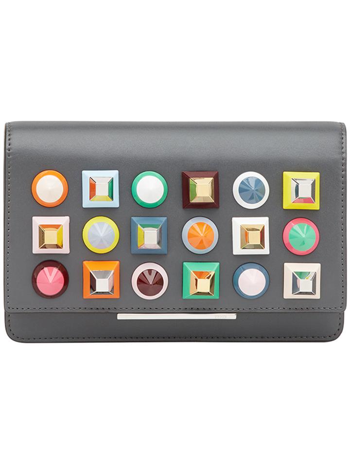 Fendi Geometric Stud Mini Bag - Grey