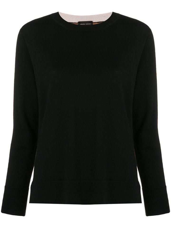 Roberto Collina Two Tone Pullover - Black