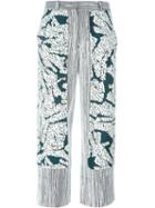 Cédric Charlier Panelled Wide-leg Trousers, Women's, Size: 38, White, Cotton/polyester/rayon