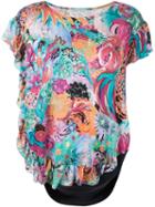 Tsumori Chisato Frill Trim Floral Print Top