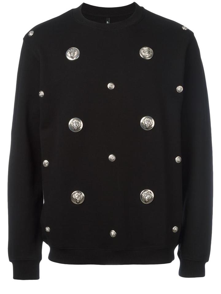 Versus Lion Stud Sweatshirt, Men's, Size: Xl, Black, Cotton