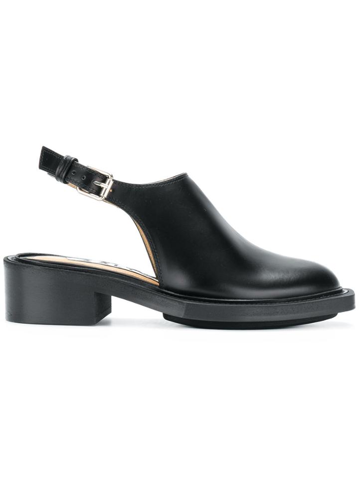 Aalto Block Heel Strappy Mules - Black