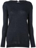 Kristensen Du Nord - Long Sleeve Knitted Top - Women - Cotton/cashmere - 2, Blue, Cotton/cashmere