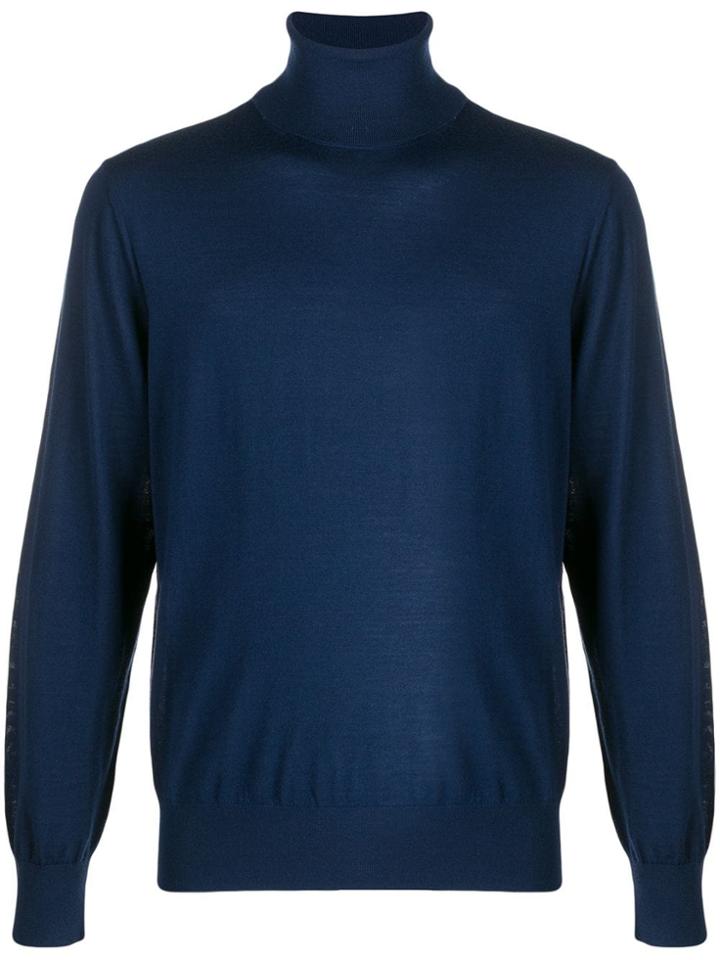 Z Zegna Turtleneck Jumper - Blue