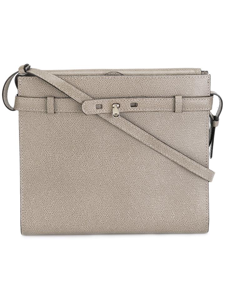 Valextra Grained Crossbody Bag, Women's, Nude/neutrals, Calf Leather