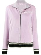 Palm Angels Zip Up Stripe Detail Jacket - Purple