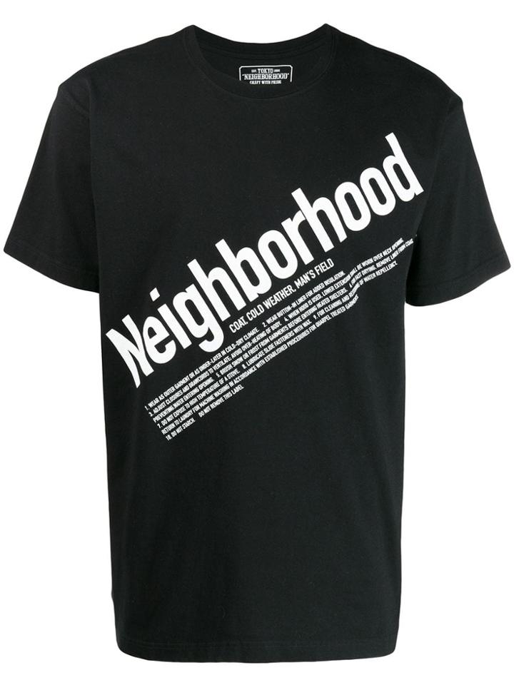 Neighborhood Contrast Logo T-shirt - Black