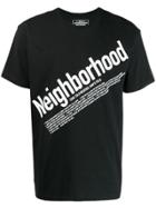 Neighborhood Contrast Logo T-shirt - Black
